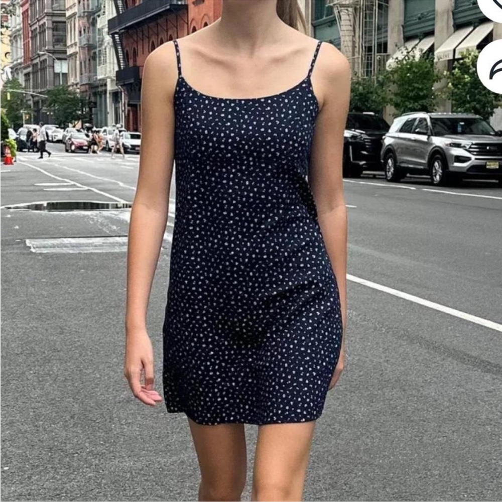 Brandy Melville Colleen navy blue mini slip dress